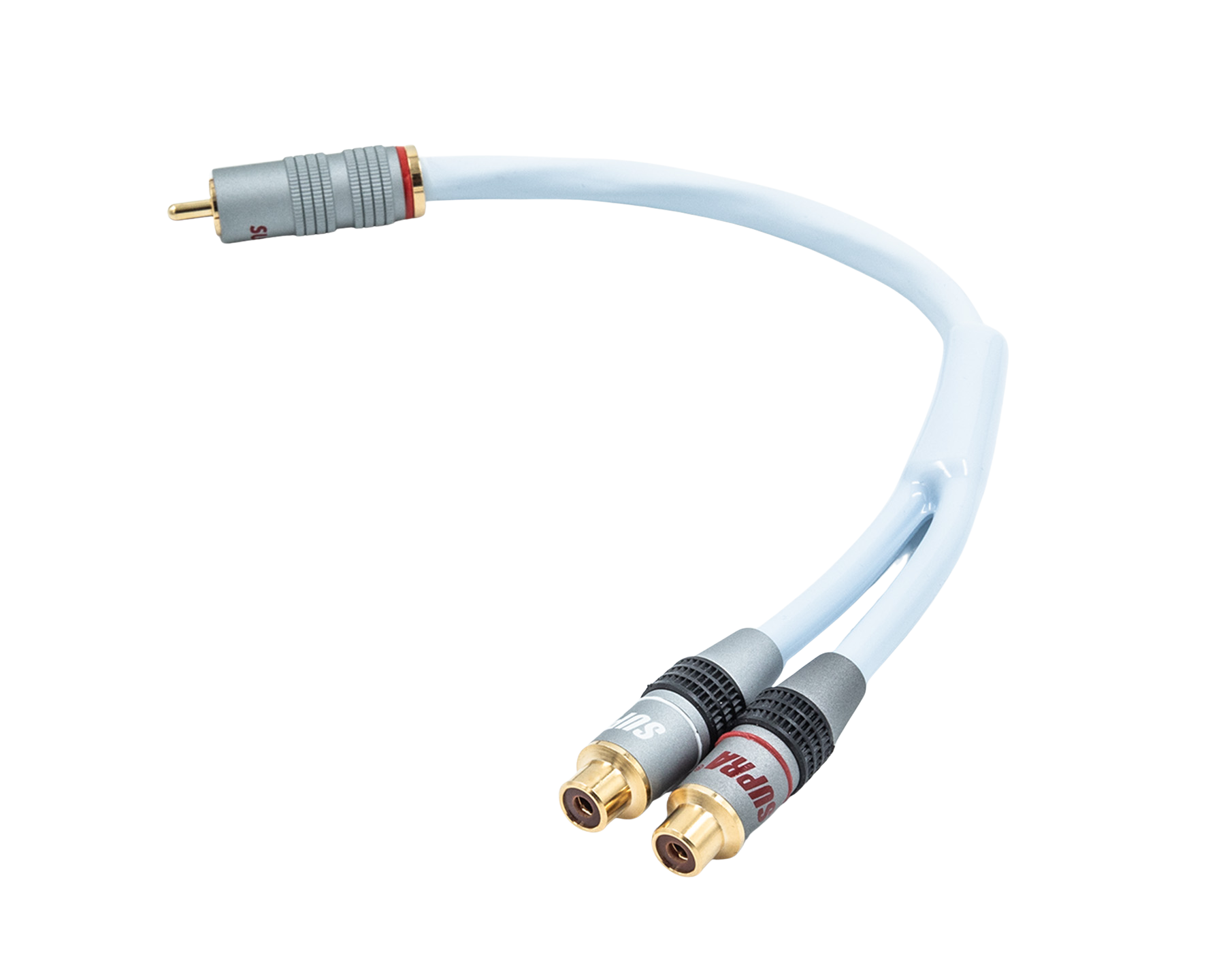 Cablu SUPRA Y-LINK 1RCA MALE - 2RCA FEMALE 25CM